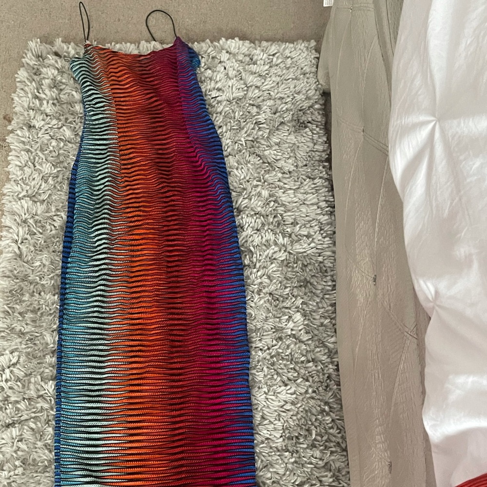 multi color spaghetti strap dress